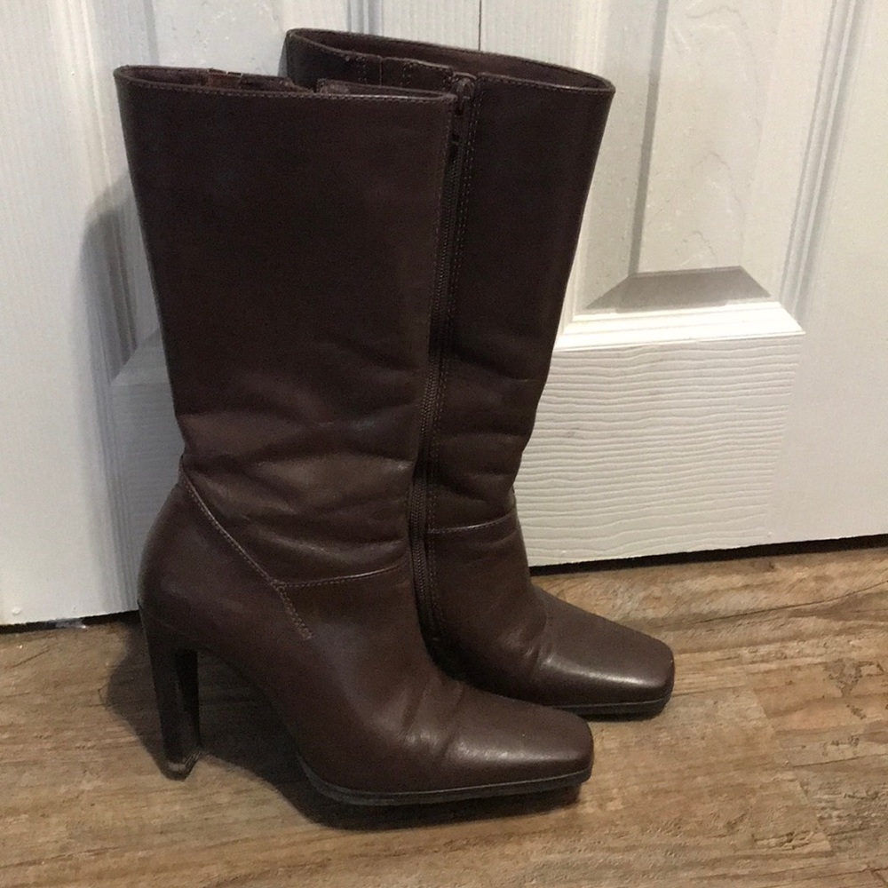 Leather Mid-Calf Boots